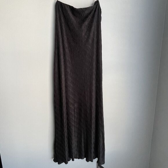 NEW ASTR The Label Strapless Textured Dress Sz L Bodycon Black Midi Formal Party - Picture 2 of 13